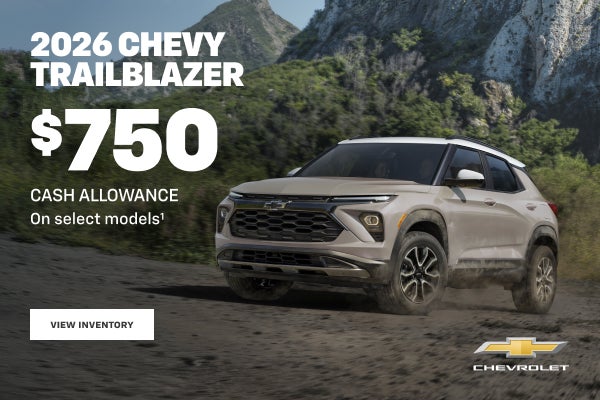 2026 Chevy Trailblazer. $750 Cash Allowance on select models.